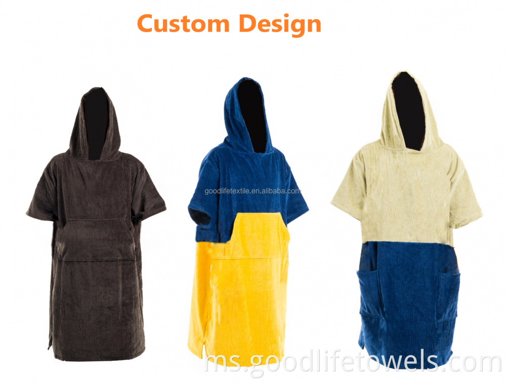 Beach Changing Hooded Towelling Dry Poncho Towel